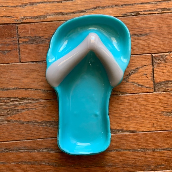 Handmade Fused Glass Flip Flop Tray - Picture 1 of 2